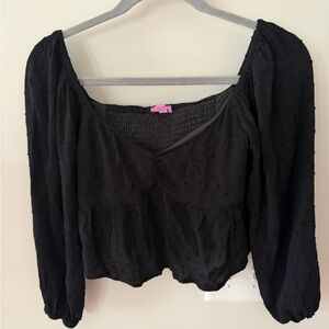 Miami Black Textured Women's Blouse